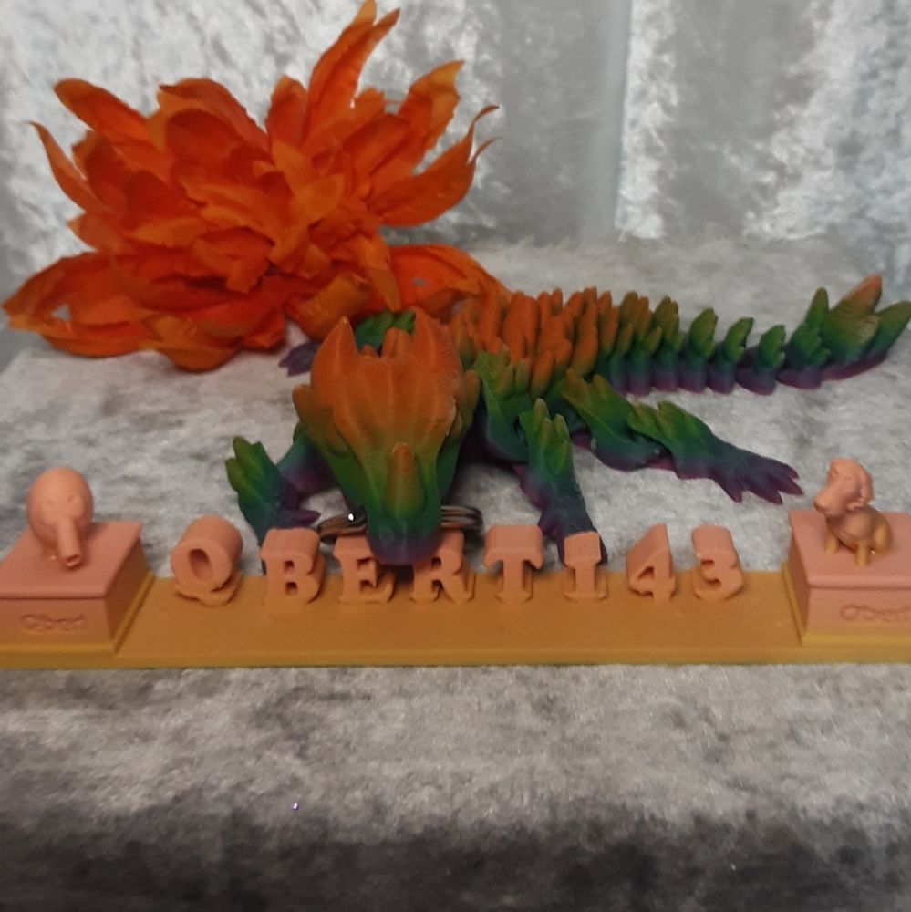Handmade Dragon 7" Long 3D Printed Multi Color